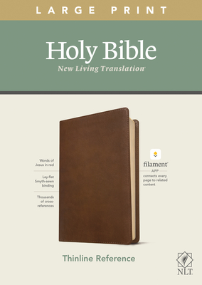 NLT Large Print Thinline Reference Bible, Filament Enabled Edition (Red Letter, Leatherlike, Rustic Brown) - Tyndale