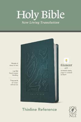 NLT Thinline Reference Bible, Filament Enabled Edition (Red Letter, Leatherlike, Teal Blue) - Tyndale