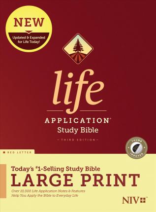 NIV Life Application Study Bible, Third Edition, Large Print (Red Letter, Hardcover, Indexed) - Tyndale
