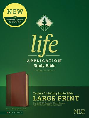 NLT Life Application Study Bible, Third Edition, Large Print (Red Letter, Leatherlike, Brown/Tan) - Tyndale