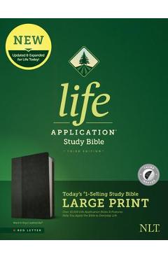 Poza produsului NLT Life Application Study Bible, Third Edition, Large Print (Leatherlike, Black/Onyx, Indexed) - Tyndale