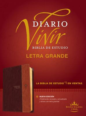 Biblia de Estudio del Diario Vivir Rvr60, Letra Grande (Letra Roja, Sentipiel, Caf�/Caf� Claro) - Tyndale