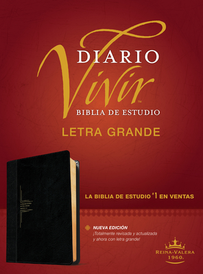 Biblia de Estudio del Diario Vivir Rvr60, Letra Grande (Letra Roja, Sentipiel, Negro/�nice) - Tyndale
