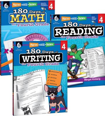 180 Days of Reading, Writing and Math for Fourth Grade 3-Book Set - Margot Kinberg