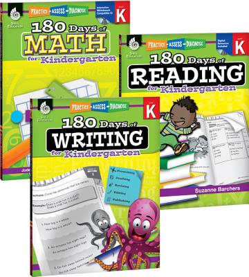 180 Days of Reading, Writing and Math for Kindergarten 3-Book Set - Suzanne I. Barchers