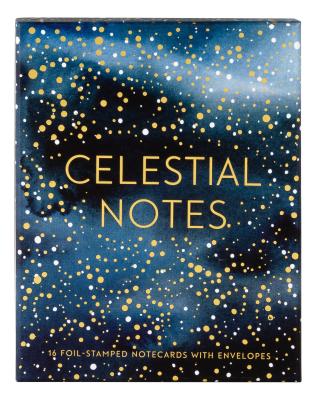 Celestial Notes: 16 Foil-Stamped Notecards with Envelopes (Celestial Star Stationery, Space and Galaxy Watercolor Blank Notecards) - Yao Cheng