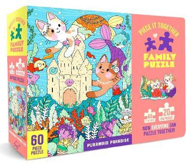 Piece It Together Family Puzzle: Purrmaid Paradise: (60-Piece Puzzle for Kids and Toddlers Ages 2-5. Cat and Kitty Puzzle Artwork) - Kit Tyler Kazmier