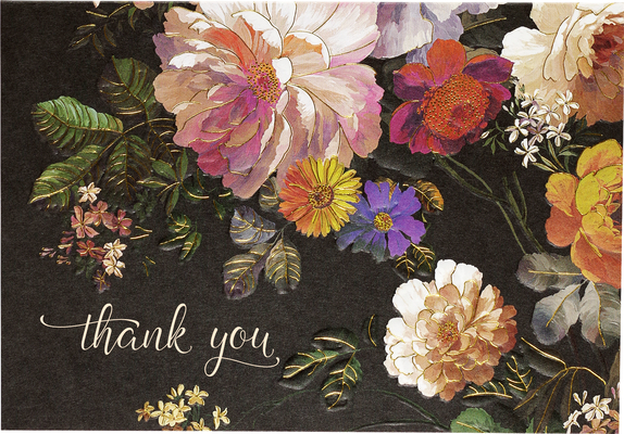 Midnight Floral Thank You Notes (Stationery, Note Cards, Boxed Cards) - Peter Pauper Press Inc