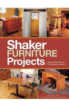 Coperta cărții 'Shaker Furniture Projects - Popular Woodworking'