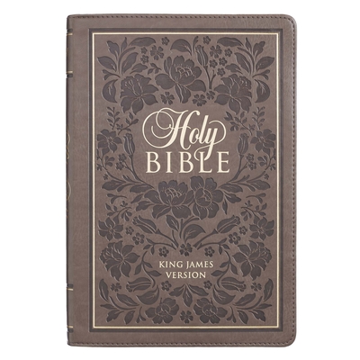 KJV Bible Thinline Brown with Flowers - 