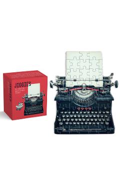 Coperta cărții 'Typewriter Jiggie Puzzle: Die-Cut 86-Piece Jigsaw - Gibbs Smith Publisher'