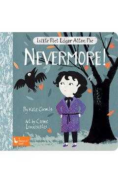 Coperta cărții 'Little Poet Edgar Allan Poe: Nevermore! - Kate Coombs'