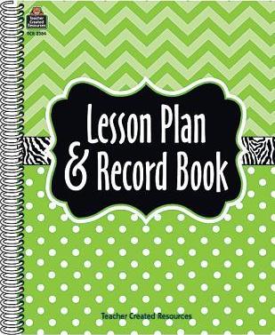 Lime Chevron and Dots Lesson Plan & Record Book - Teacher Created Resources