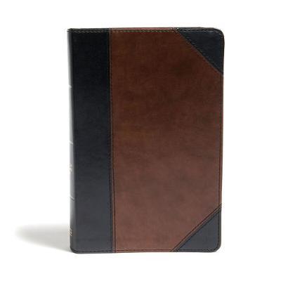 CSB Large Print Personal Size Reference Bible, Black/Brown Leathertouch - Csb Bibles By Holman