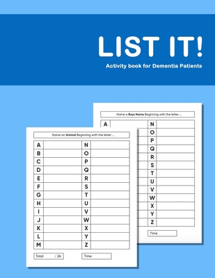 List it! Activity book for Dementia Patients: Anti Memory loss and improved recall workbook for Dementia sufferers - Dementia Activity Studio