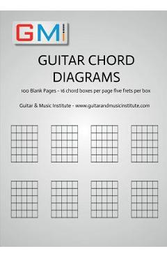 Poza produsului Guitar Chord Diagrams: 100 Pages - 16 chord boxes per page five frets per box - Ged Brockie