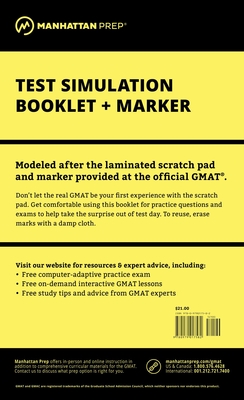 Manhattan Prep GMAT Test Simulation Booklet [With Marker] - Manhattan Gmat