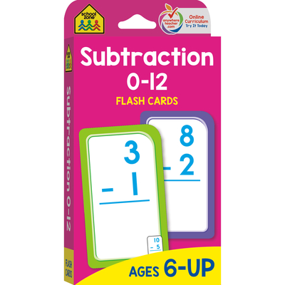 School Zone Subtraction 0-12 Flash Cards - School Zone