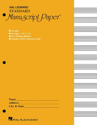Standard Manuscript Paper ( Yellow Cover) - Hal Leonard Corp