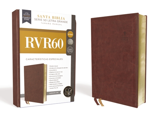 Rvr60 Santa Biblia Serie 50 Letra Grande, Tama�o Manual, Leathersoft, Caf� - Rvr 1960- Reina Valera 1960