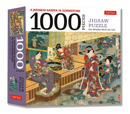 A Japanese Garden in Summertime - 1000 Piece Jigsaw Puzzle: A Scene from the Tale of Genji, Woodblock Print (Finished Size 24 in X 18 In) - Tuttle Publishing