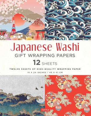 Japanese Washi Gift Wrapping Papers 12 Sheets: High-Quality 18 X 24 Inch (45 X 61 CM) Wrapping Paper - Tuttle Publishing