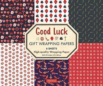 Good Luck Gift Wrapping Papers 6 Sheets: High-Quality 24 X 18 Inch (61 X 45 CM) Wrapping Paper - Tuttle Publishing