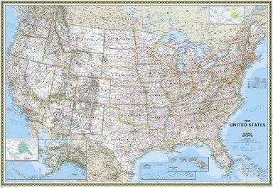 National Geographic: United States Classic Wall Map - Laminated (43.5 X 30.5 Inches) - National Geographic Maps