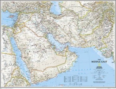 National Geographic: Middle East Classic Wall Map (30.25 X 23.5 Inches) - National Geographic Maps