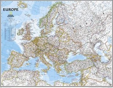National Geographic: Europe Classic Wall Map (30.5 X 23.75 Inches) - National Geographic Maps