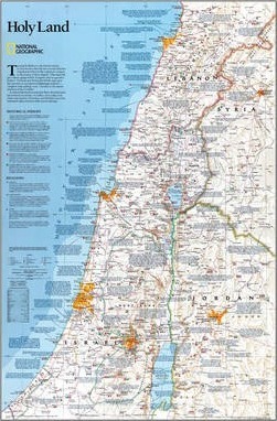 National Geographic: Holy Land Classic Wall Map (22.25 X 33 Inches) - National Geographic Maps