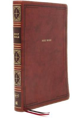 Kjv, Thinline Bible, Giant Print, Leathersoft, Brown, Thumb Indexed, Red Letter Edition, Comfort Print: Holy Bible, King James Version - Thomas Nelson
