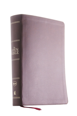 The NKJV, Open Bible, Imitation Leather, Brown, Red Letter Edition, Comfort Print: Complete Reference System - Thomas Nelson