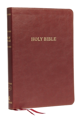 KJV, Thinline Bible, Large Print, Imitation Leather, Burgundy, Indexed, Red Letter Edition - Thomas Nelson