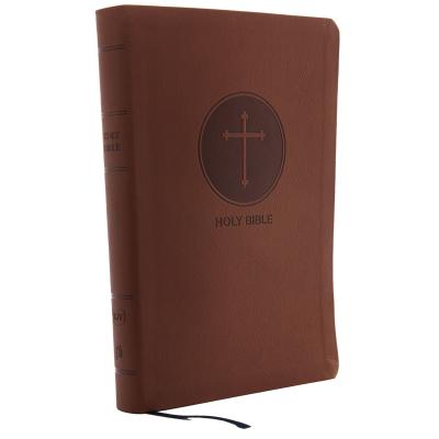 KJV, Reference Bible, Giant Print, Imitation Leather, Brown, Red Letter Edition - Thomas Nelson