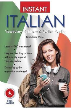 Coperta cărții 'Instant Italian Vocabulary Builder with Online Audio - Tom Means'