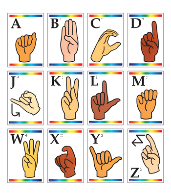 Sign Language Learning Cards with Braille - Instructional Fair