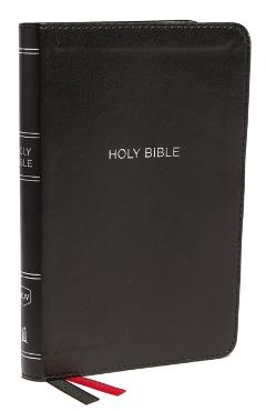 NKJV, Thinline Bible, Compact, Imitation Leather, Black, Red Letter Edition - Thomas Nelson
