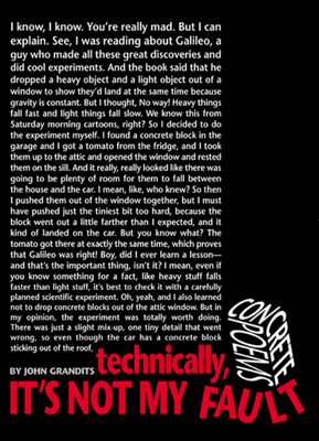 Coperta cărții 'Technically, It's Not My Fault: Concrete Poems - John Grandits'