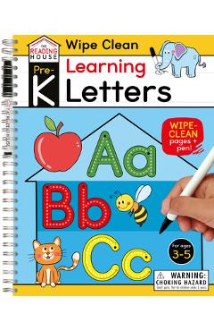 Coperta cărții 'Learning Letters (Pre-K Wipe Clean Workbook): Preschool Wipe Clean Activity Workbook, Ages 3-5, Letter Tracing,'