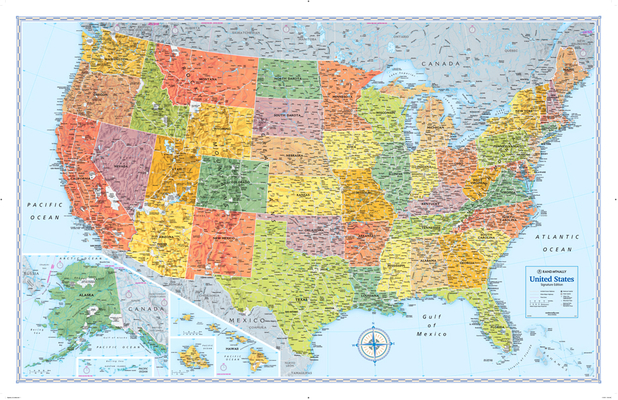 Signature Edition U.S. Wall Map (Folded) - Rand Mcnally