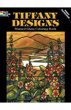Coperta cărții 'Tiffany Designs Stained Glass Coloring Book - A. G. Smith'