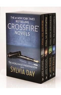 Coperta cărții 'Sylvia Day Crossfire Series 4-Volume Boxed Set: Bared to You/Reflected in You/Entwined with You/Captivated by You -'