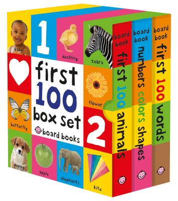 First 100 Board Book Box Set (3 Books): First 100 Words, Numbers Colors Shapes, and First 100 Animals - Roger Priddy