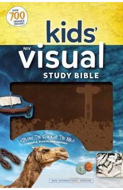 Poza produsului Niv, Kids' Visual Study Bible, Leathersoft, Bronze, Full Color Interior: Explore the Story of the Bible---People, Places, and History - Zondervan