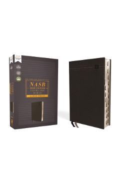 Nasb, Thinline Bible, Large Print, Leathersoft, Black, Red Letter Edition, 2020 Text, Thumb Indexed, Comfort Print - Zondervan