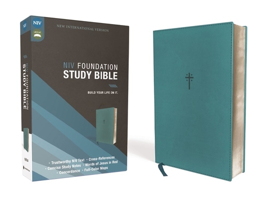 Niv, Foundation Study Bible, Leathersoft, Teal, Red Letter - Zondervan