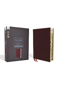 Coperta cărții 'Nasb, Thinline Bible, Large Print, Bonded Leather, Burgundy, Red Letter Edition, 1995 Text, Thumb Indexed, Comfort'