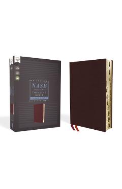 Nasb, Thinline Bible, Large Print, Bonded Leather, Burgundy, Red Letter Edition, 1995 Text, Thumb Indexed, Comfort Print - Zondervan