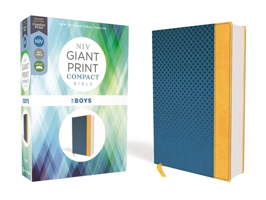 Niv, Giant Print Compact Bible for Boys, Leathersoft, Blue, Red Letter Edition, Comfort Print - Zondervan